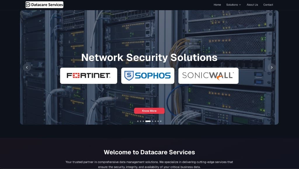 Datacare Services homepage