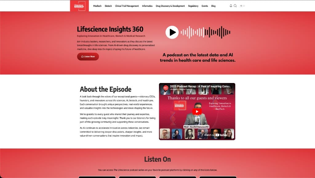 Life Science Insights 360 homepage