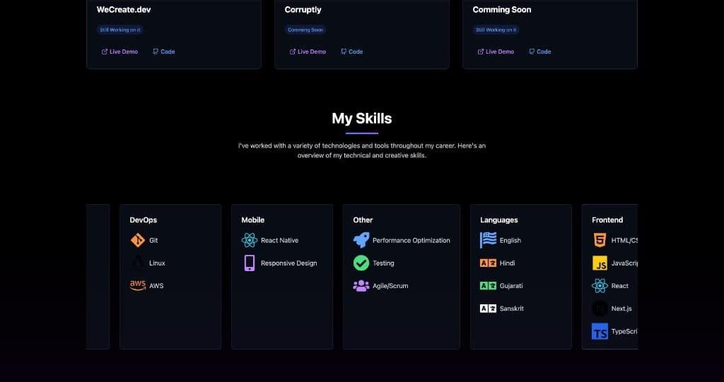 Mit Patel — Portfolio homepage